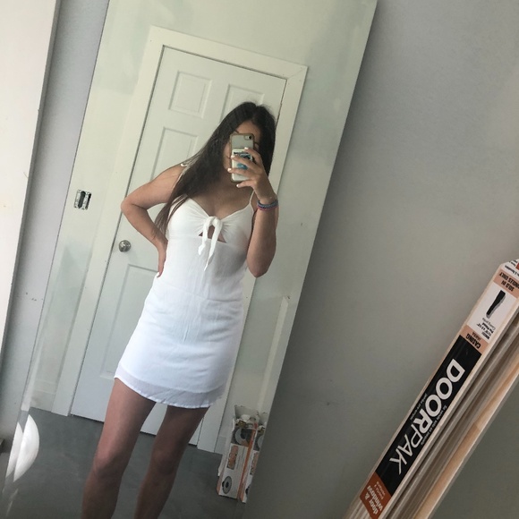 LA Hearts White Front Tie Dress - Picture 5 of 5